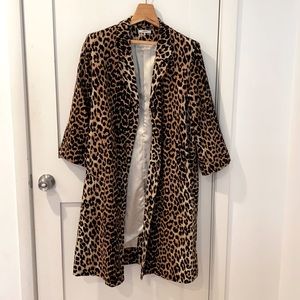 Ganni Leopard Linen/Canvis Coat